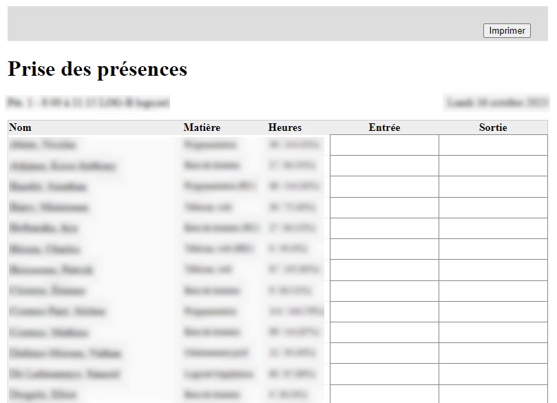 Démonstration du plugin Saisie-Présences