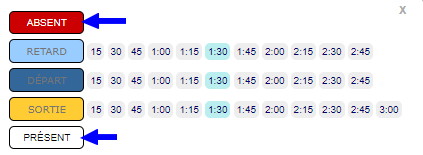 Bouton Présent / Absent